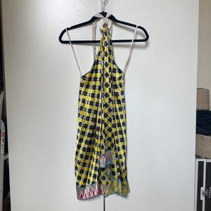 A common thread printed halter dress